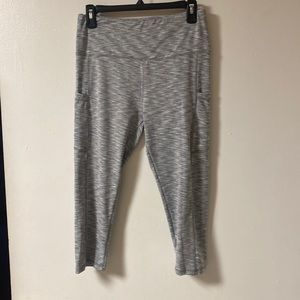 Leggings Capri grey and white